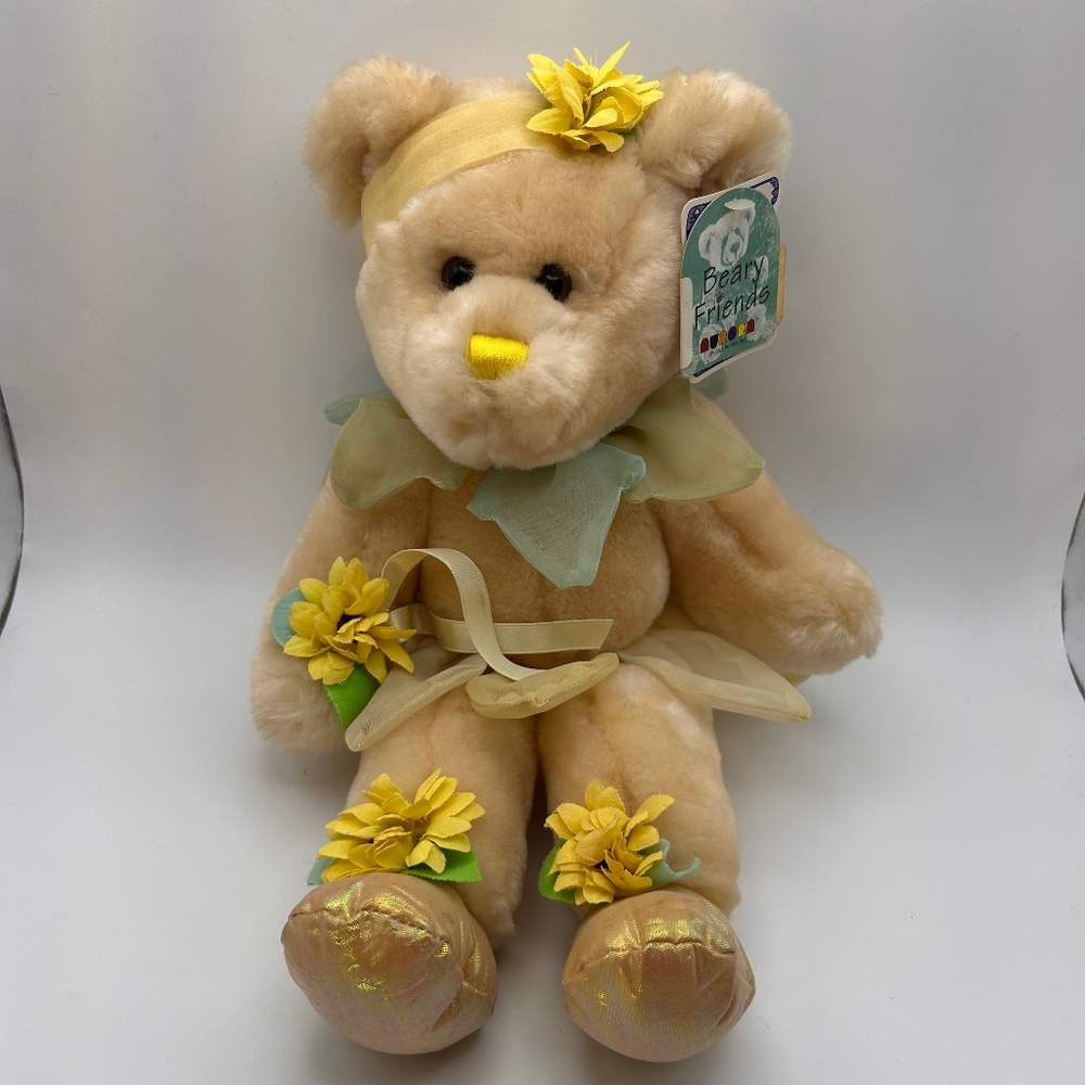 Beary Friends Teddy Bear Flower Fairy Princess  "Aurora" A&A Plush w/ Tag